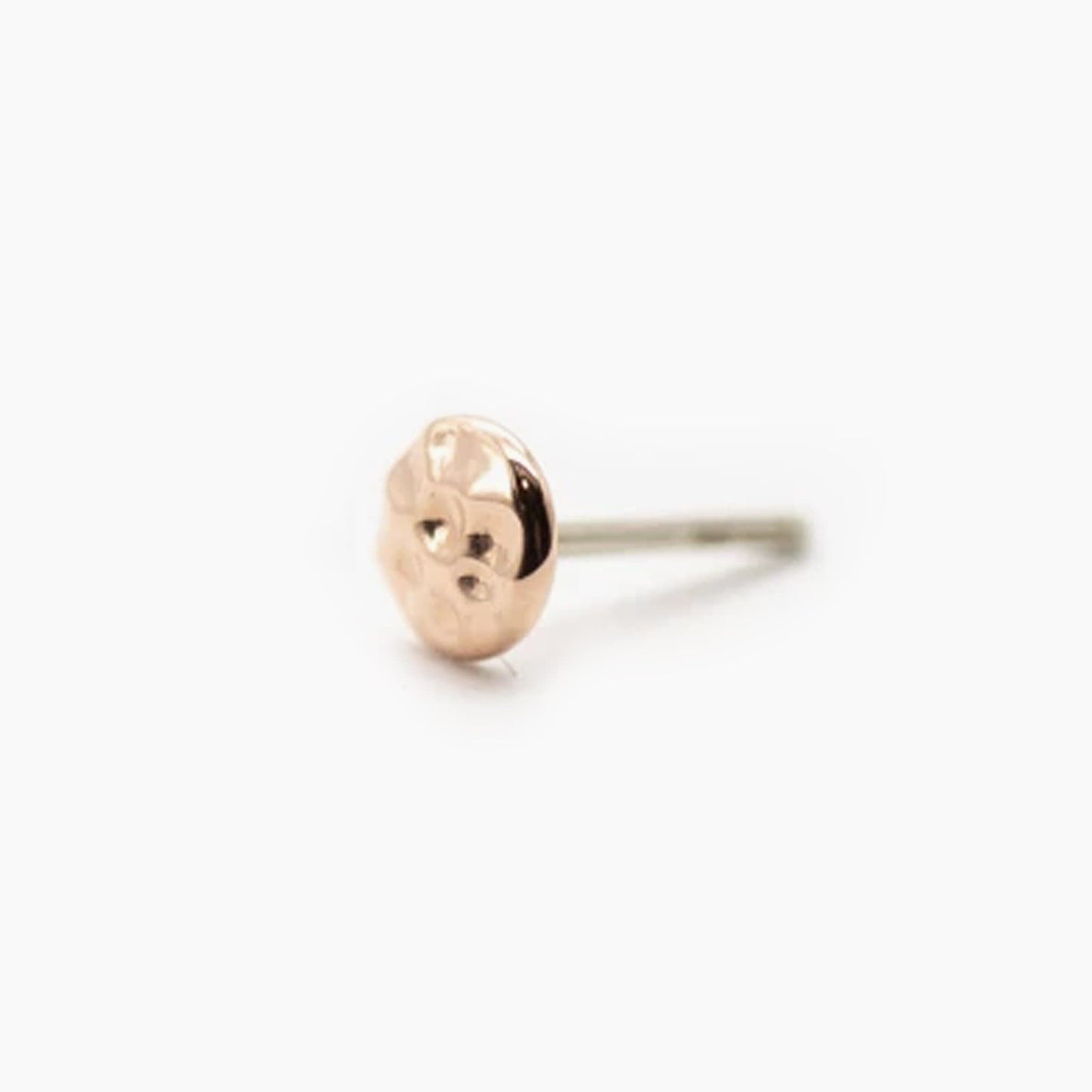 Hammered Disc End | 14K Threadless Top For Nose, Ears & Lip - Avanti Body Jewelry