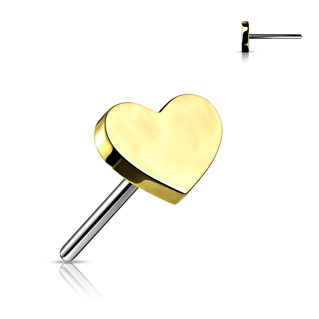 Heart Top | Titanium Threadless Push In Top For Nose & Ears - Avanti Body Jewelry