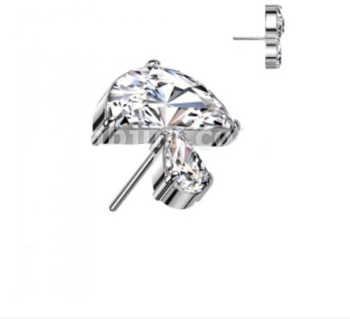 Mushroom | Titanium Threadless Top For Nose, Ears & Lip - Avanti Body Jewelry
