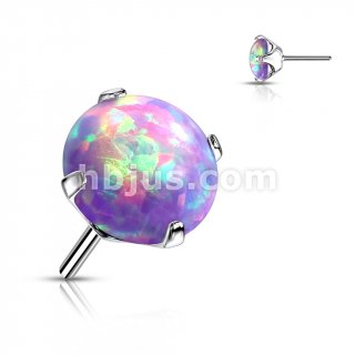 Implant Grade Titanium Threadless Push In Prong Set Opal Top For Nose, Ears & Lip - Avanti Body Jewelry