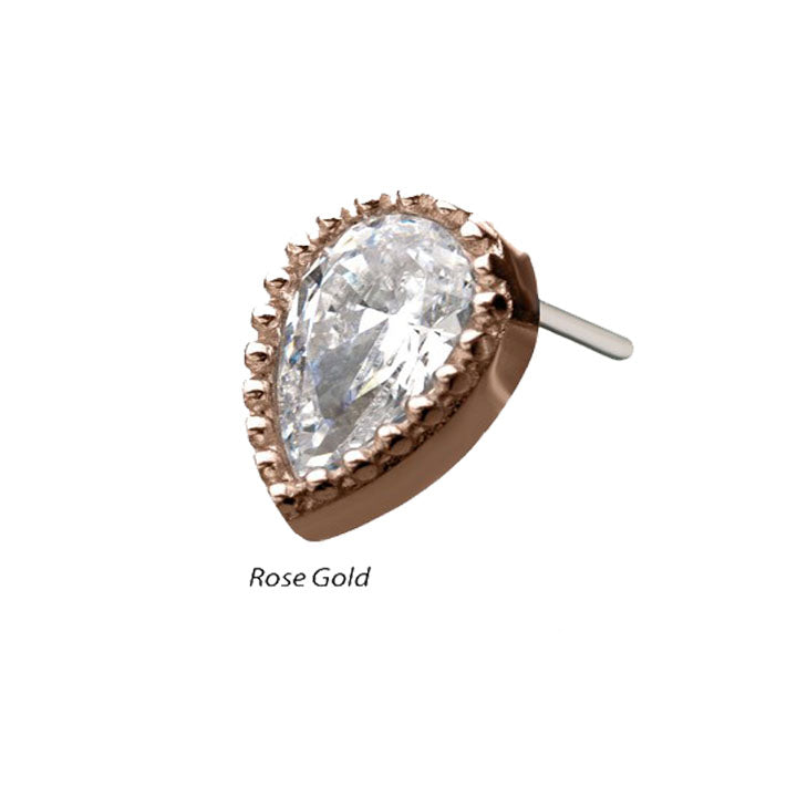 Teardrop | 14K Threadless Top For Nose, Ears & Lip - Avanti Body Jewelry