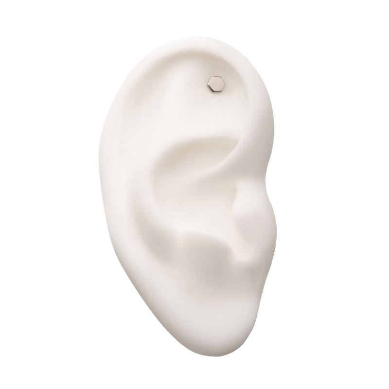 Hexagon | Titanium Threadless Top For Nose, Ears & Lip - Avanti Body Jewelry