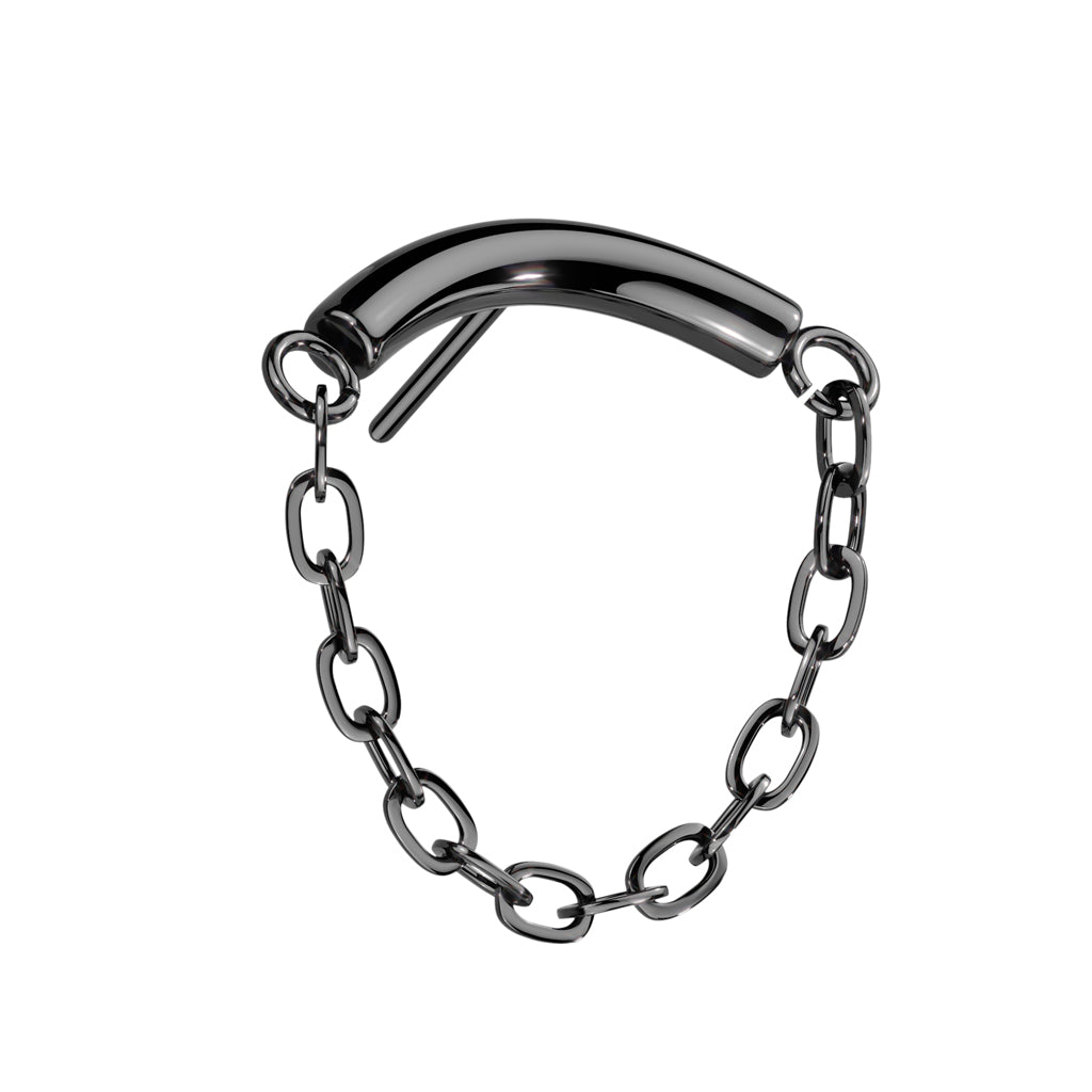 Crescent Chain Titanium Threadless Top - Avanti Body Jewelry