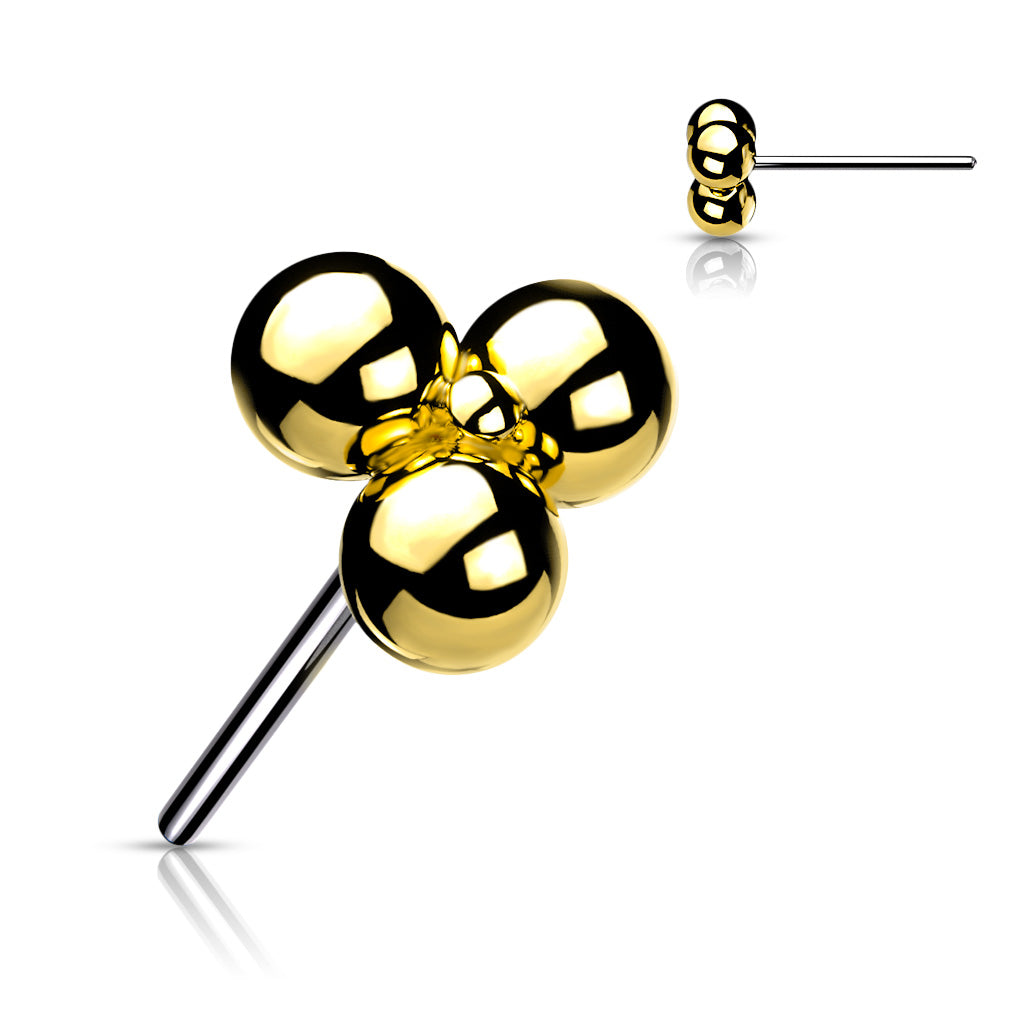 Trinity Ball | Titanium Threadless Top For Nose, Ears & Lip - Avanti Body Jewelry