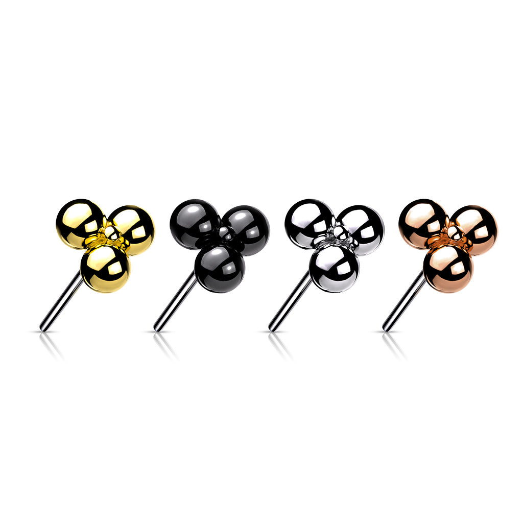 Trinity Ball | Titanium Threadless Top For Nose, Ears & Lip - Avanti Body Jewelry
