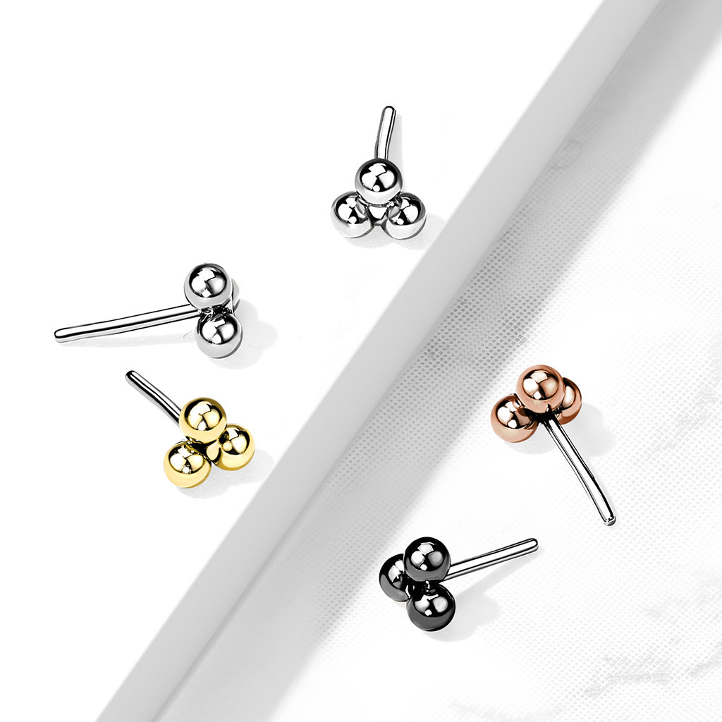 Trinity Ball | Titanium Threadless Top For Nose, Ears & Lip - Avanti Body Jewelry