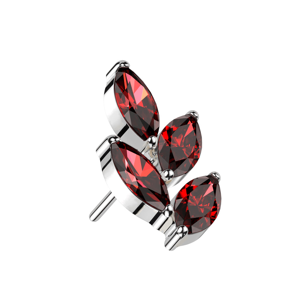 Marquise Leaf Top | Titanium Threadless Push In Top For Nose & Ears - Avanti Body Jewelry