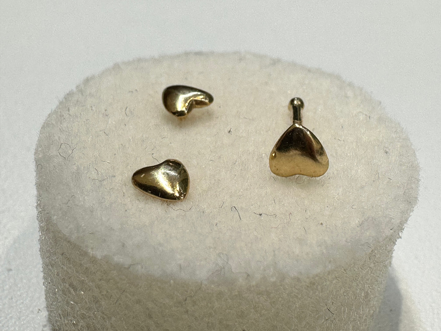 14K Gold Heart Nose Ring / Threadless Top For Nose, Ears & Lip - Avanti Body Jewelry