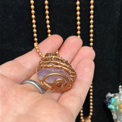 Copper Wrapped Amethyst Necklace - Avanti Body Jewelry