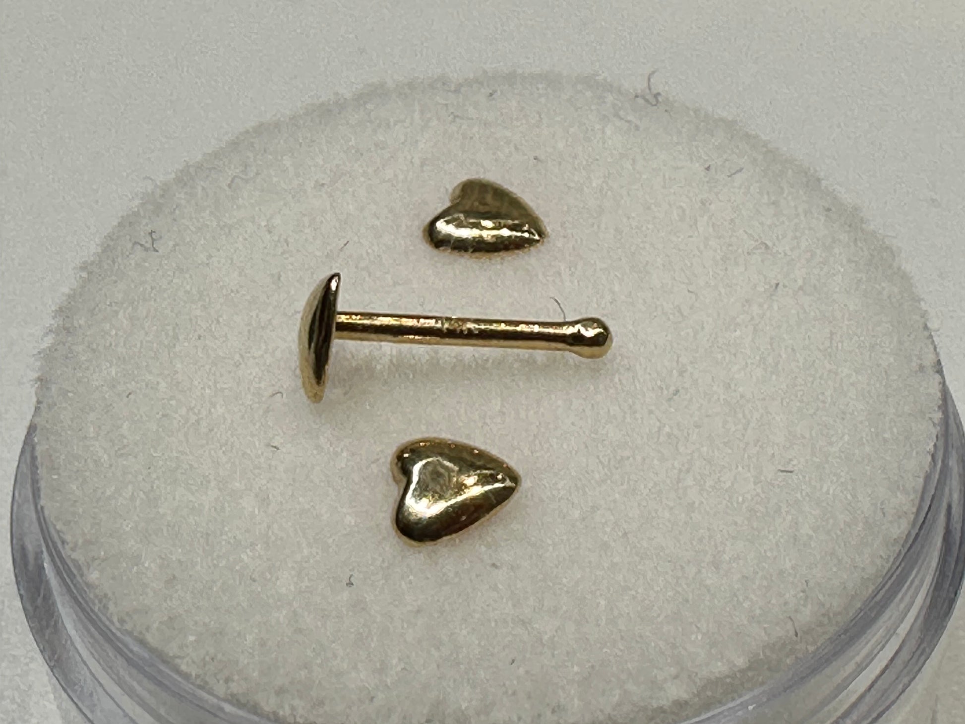 14K Gold Heart Nose Ring / Threadless Top For Nose, Ears & Lip - Avanti Body Jewelry