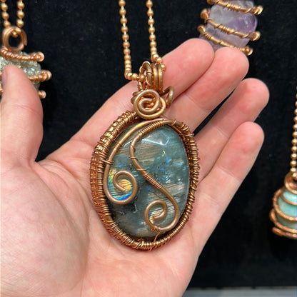 Copper Wrapped Labradorite Necklace - Avanti Body Jewelry