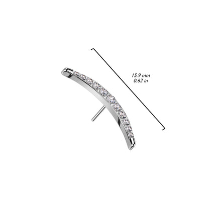 Crescent 11 Gem Cluster | Titanium Threadless Top For Ears - Avanti Body Jewelry