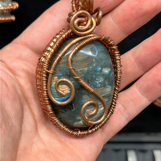 Copper Wrapped Labradorite Necklace - Avanti Body Jewelry