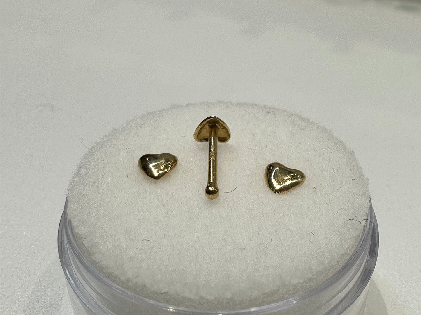 14K Gold Heart Nose Ring / Threadless Top For Nose, Ears & Lip - Avanti Body Jewelry