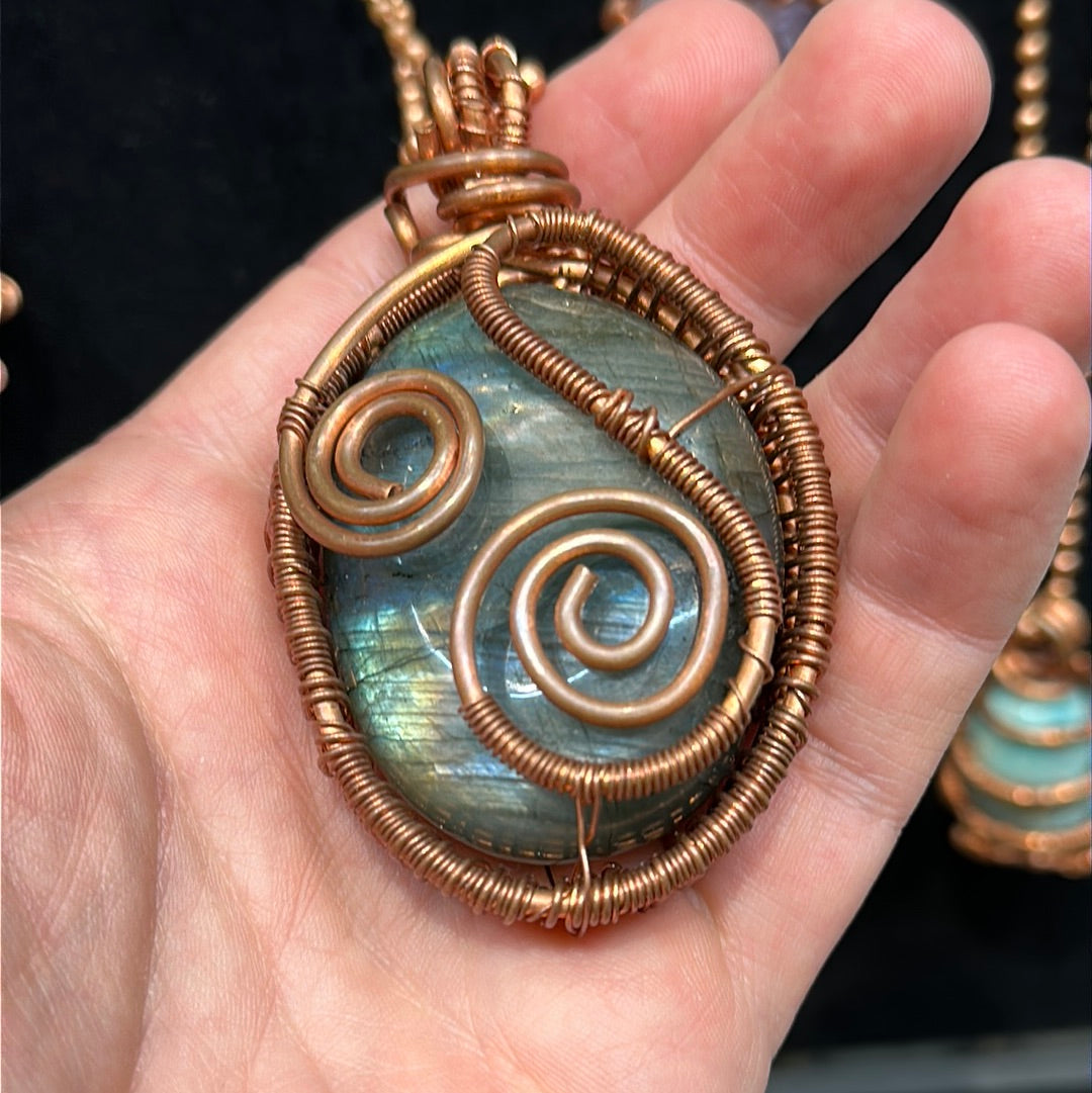 Copper Wrapped Labradorite Necklace - Avanti Body Jewelry