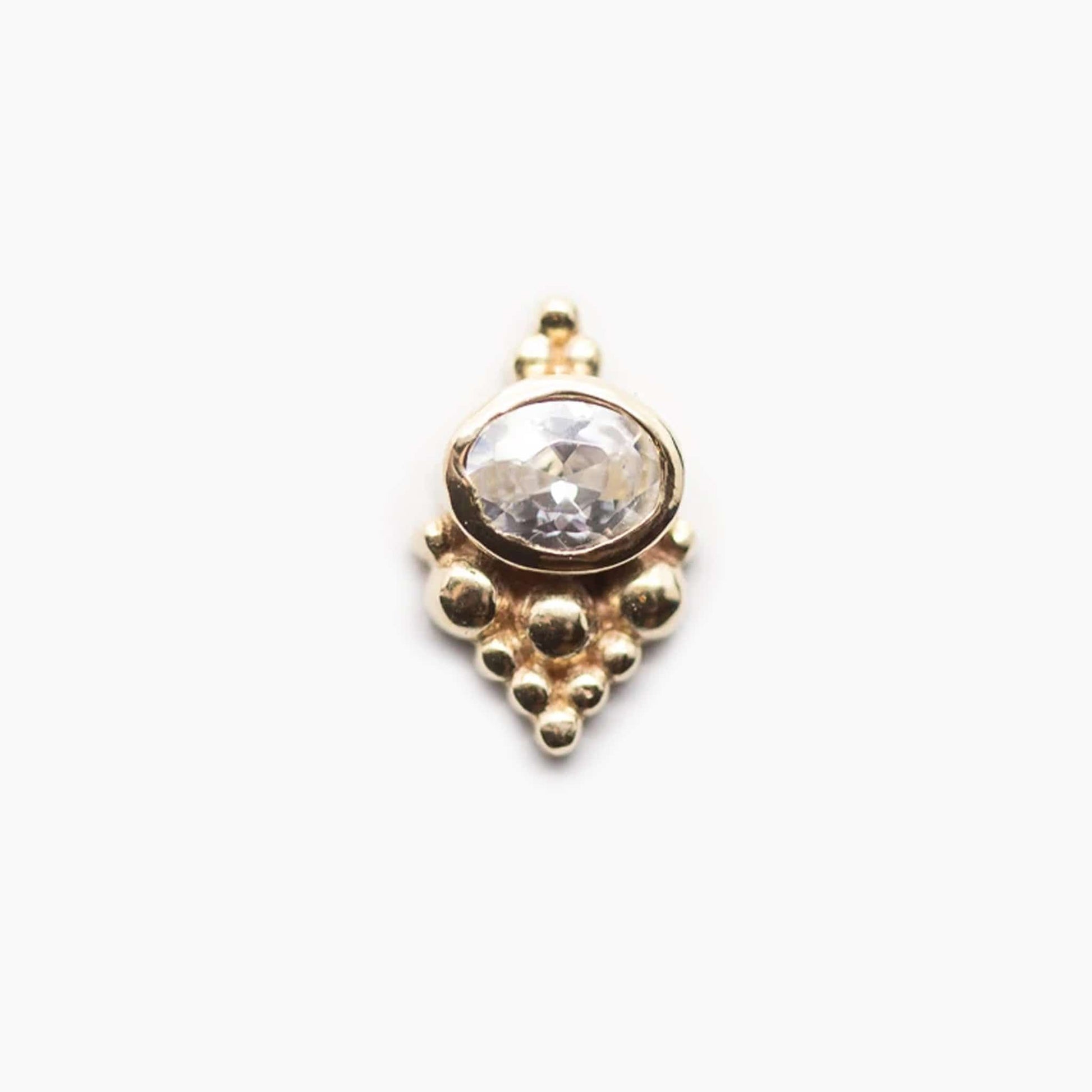 Threadless 14K Gold Beaded Design Cluster Top For Nose, Ears & Lip - Avanti Body Jewelry