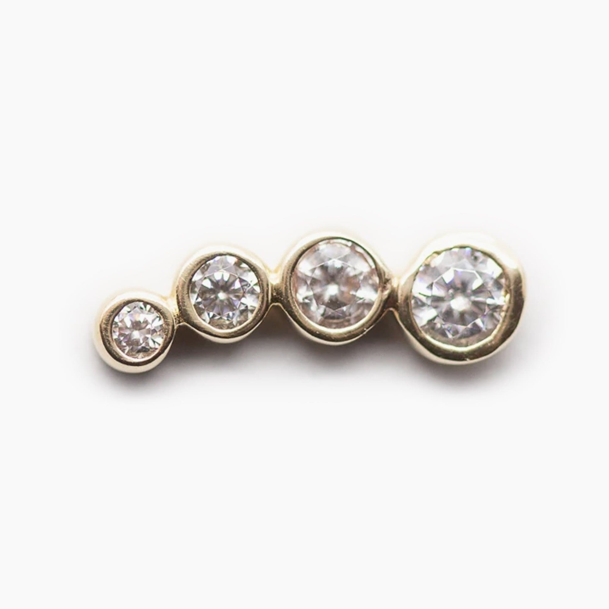 Cascading Bezel Gem | 14K Threadless Top For Nose, Ears & Lip - Avanti Body Jewelry