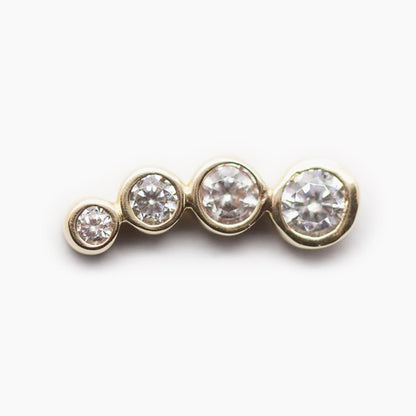Cascading Bezel Gem | 14K Threadless Top For Nose, Ears & Lip - Avanti Body Jewelry