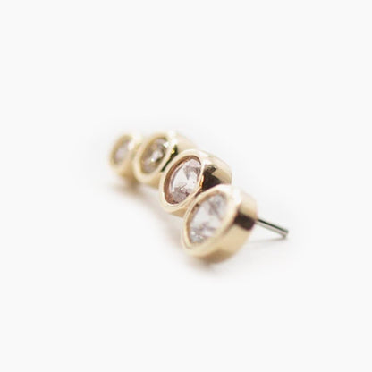 Cascading Bezel Gem | 14K Threadless Top For Nose, Ears & Lip - Avanti Body Jewelry