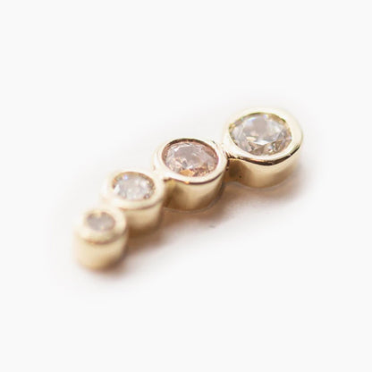Cascading Bezel Gem | 14K Threadless Top For Nose, Ears & Lip - Avanti Body Jewelry