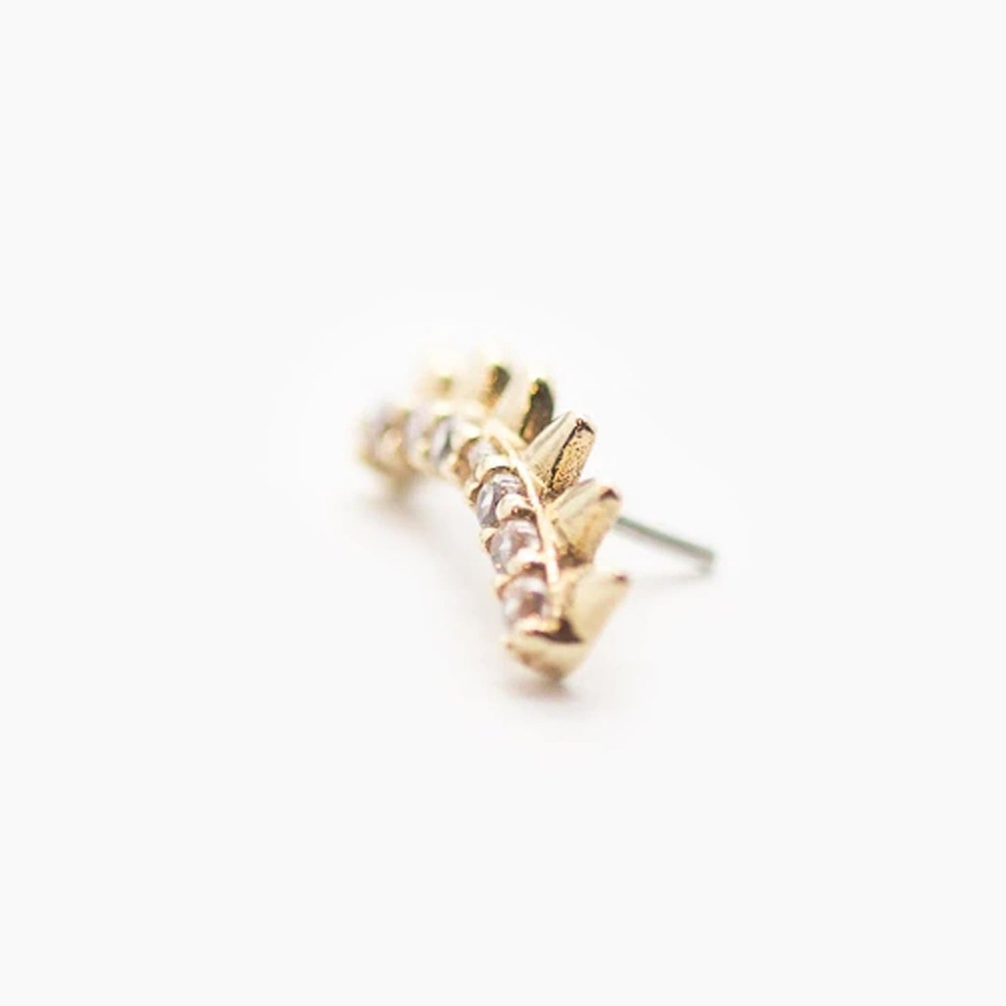 Petite Curved Spike Strip | 14K Threadless Top For Nose, Ears & Lip - Avanti Body Jewelry