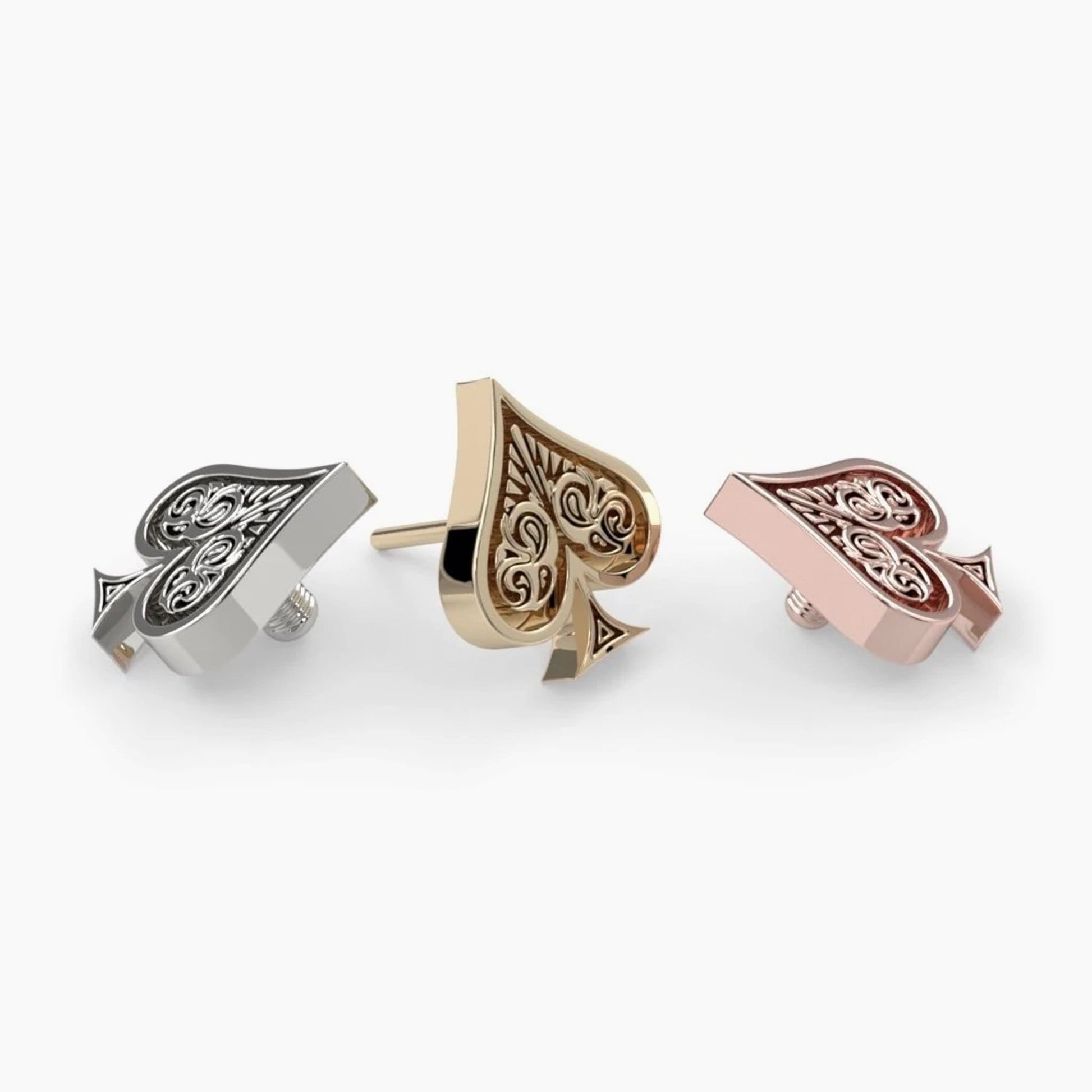 Ace of Spades | 14K Threadless Top For Nose, Ears & Lip - Avanti Body Jewelry