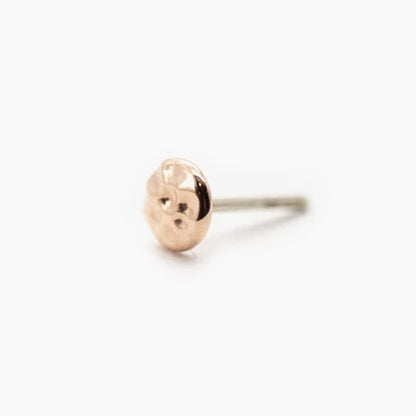 Hammered Disc End | 14K Threadless Top For Nose, Ears & Lip - Avanti Body Jewelry