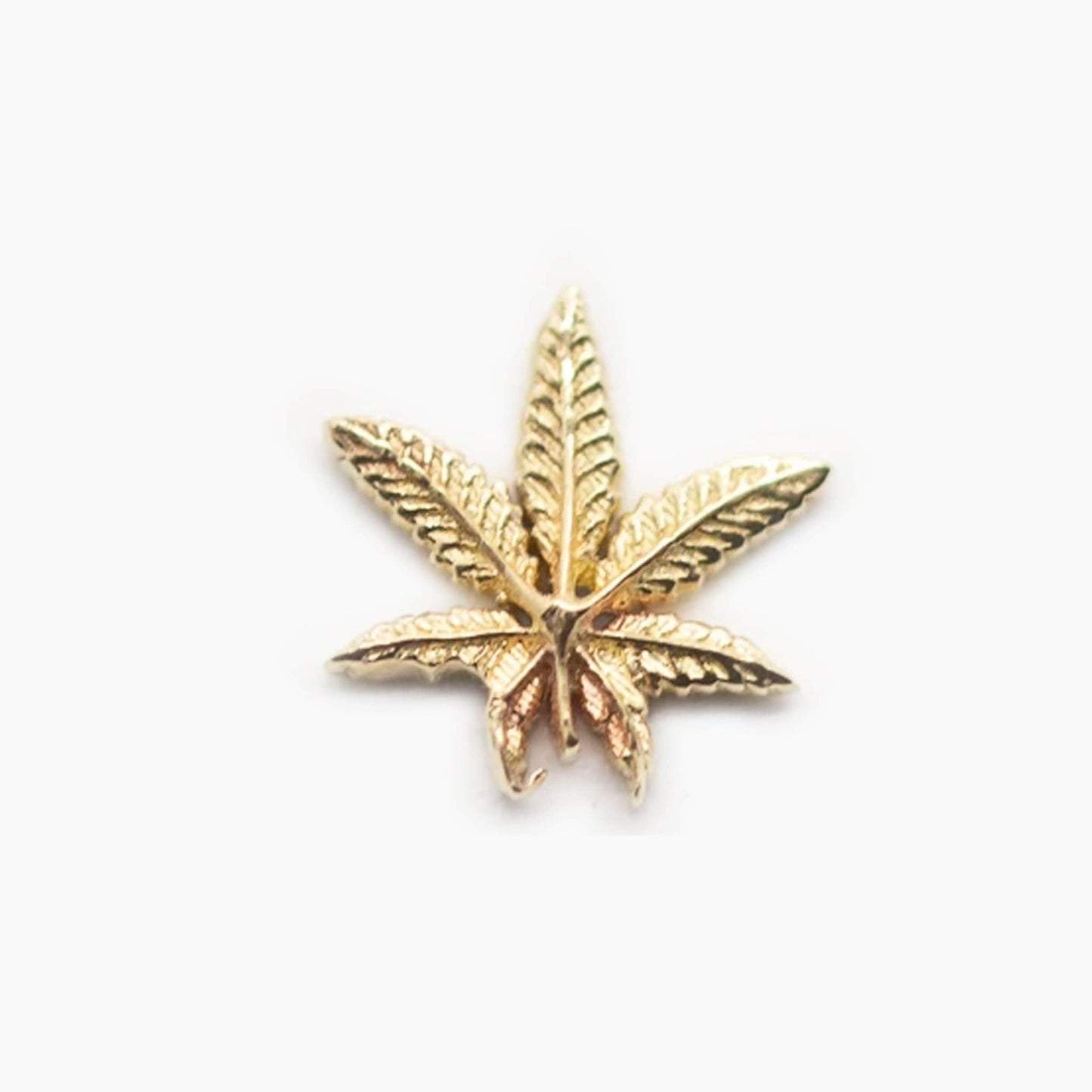 Marijuana Leaf | 14K Threadless Top For Nose, Ears & Lip - Avanti Body Jewelry