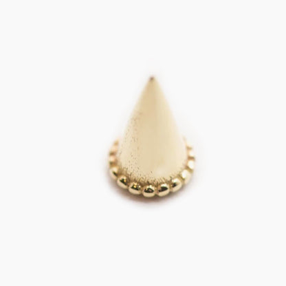 Threadless 14k Gold Millgrain Spike Ends For Nose, Ears & Lip - Avanti Body Jewelry