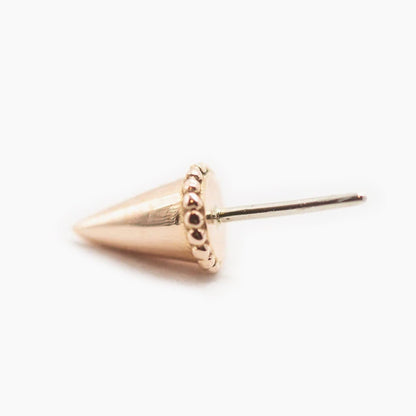 Threadless 14k Gold Millgrain Spike Ends For Nose, Ears & Lip - Avanti Body Jewelry