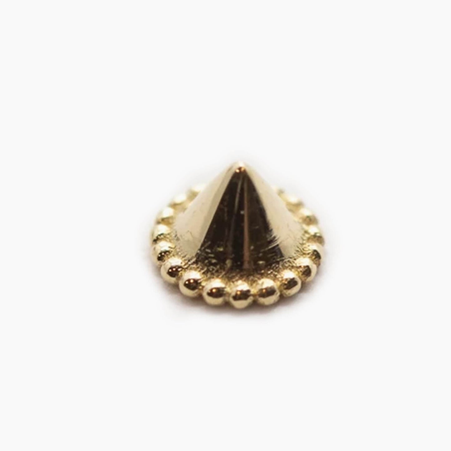 Threadless 14k Gold Millgrain Spike Ends For Nose, Ears & Lip - Avanti Body Jewelry