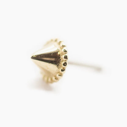Threadless 14k Gold Millgrain Spike Ends For Nose, Ears & Lip - Avanti Body Jewelry