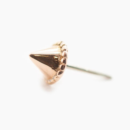 Threadless 14k Gold Millgrain Spike Ends For Nose, Ears & Lip - Avanti Body Jewelry