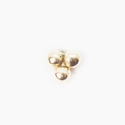 Tri-Bead Cluster | 14K Threadless Top For Nose, Ears & Lip - Avanti Body Jewelry