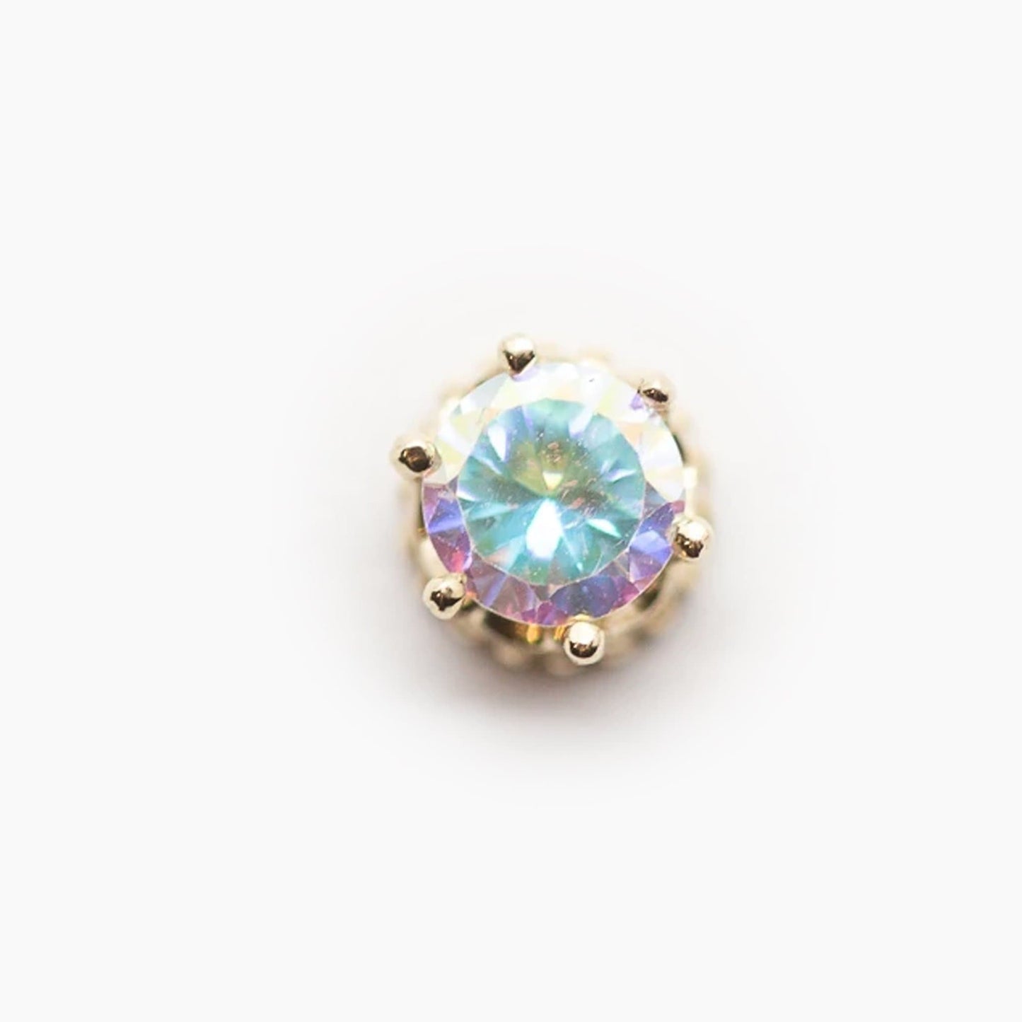 Crown | 14K Threadless Top | Yellow Gold For Nose, Ears & Lip - Avanti Body Jewelry