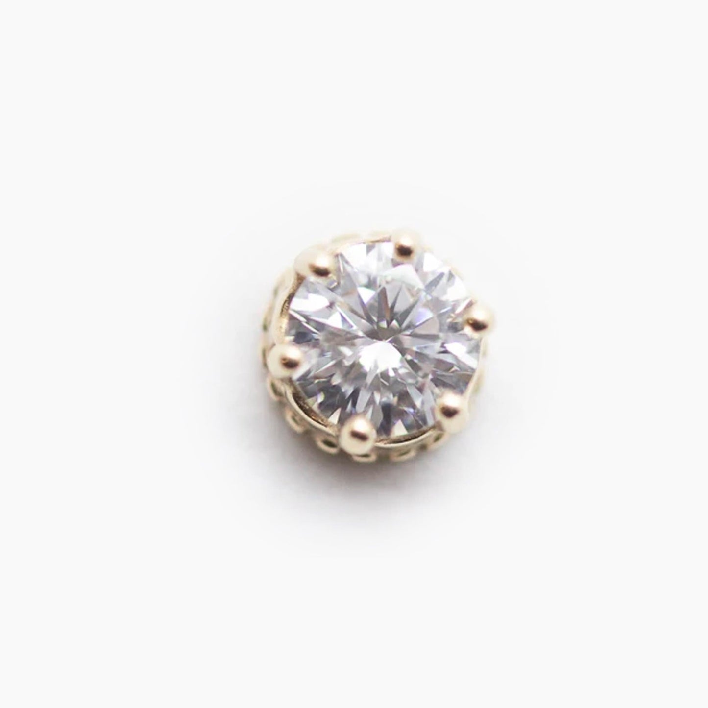 Crown | 14K Threadless Top | Yellow Gold For Nose, Ears & Lip - Avanti Body Jewelry