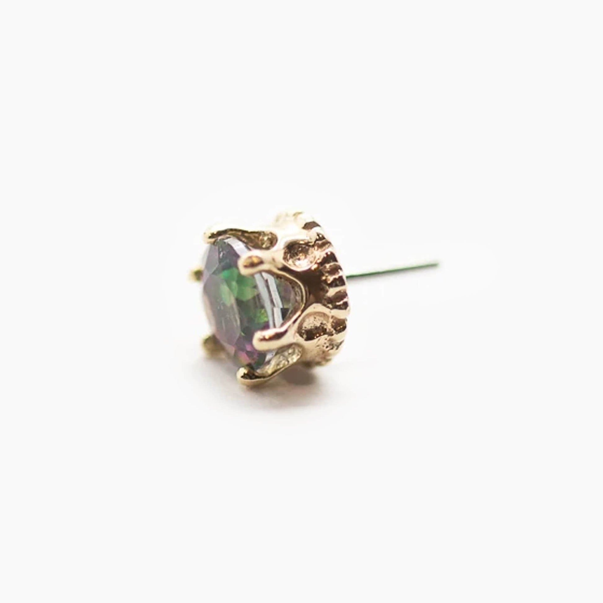 Crown | 14K Threadless Top | Yellow Gold For Nose, Ears & Lip - Avanti Body Jewelry