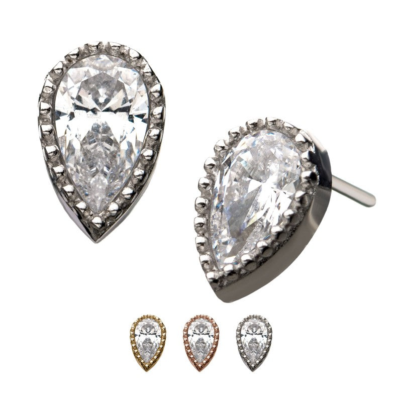 Teardrop | 14K Threadless Top For Nose, Ears & Lip - Avanti Body Jewelry