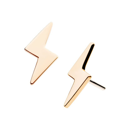 Lightning Bolt | 14K Threadless Top For Nose, Ears & Lip - Avanti Body Jewelry
