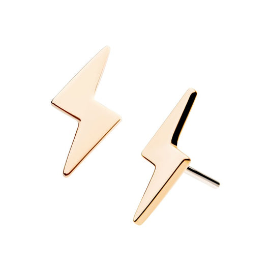 Lightning Bolt | 14K Threadless Top For Nose, Ears & Lip - Avanti Body Jewelry