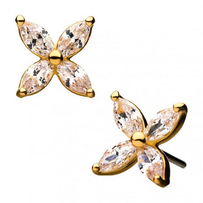 Flower | 14K Threadless Top For Nose, Ears & Lip - Avanti Body Jewelry