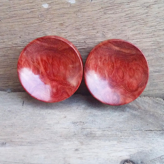 OMW | Red Mallee Burl Concave Plugs 1" - Avanti Body Jewelry