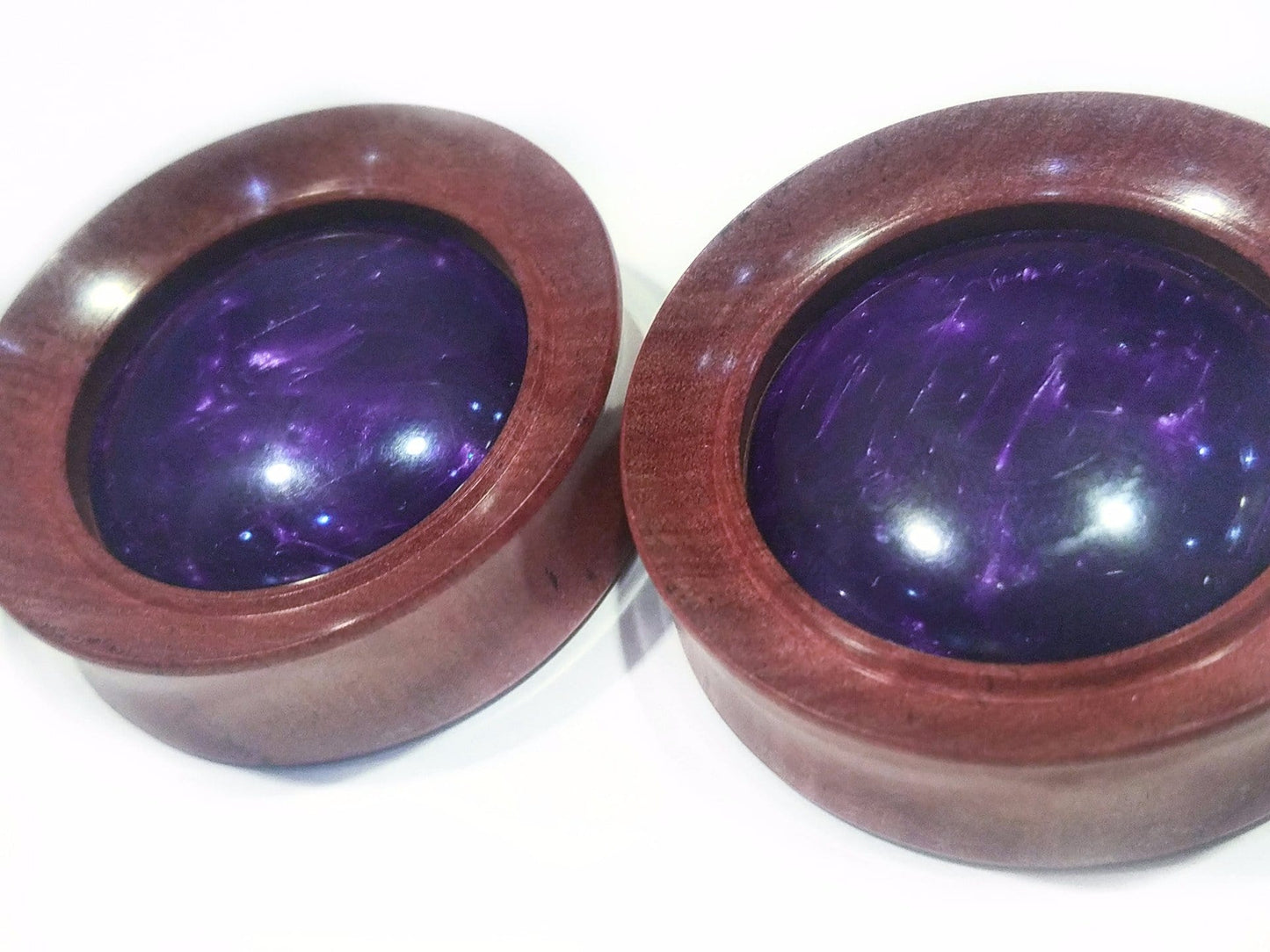OMW | Convex Galactic Resin Inlay Wood Plug Pair - Avanti Body Jewelry