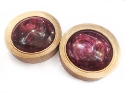 OMW | Convex Galactic Resin Inlay Wood Plug Pair - Avanti Body Jewelry