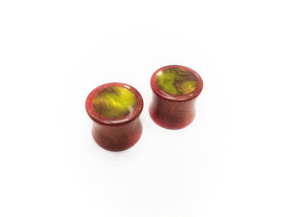 OMW | Marble Resin Inlay Wood Plug Pair - Avanti Body Jewelry