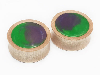 OMW | Marble Resin Inlay Wood Plug Pair - Avanti Body Jewelry