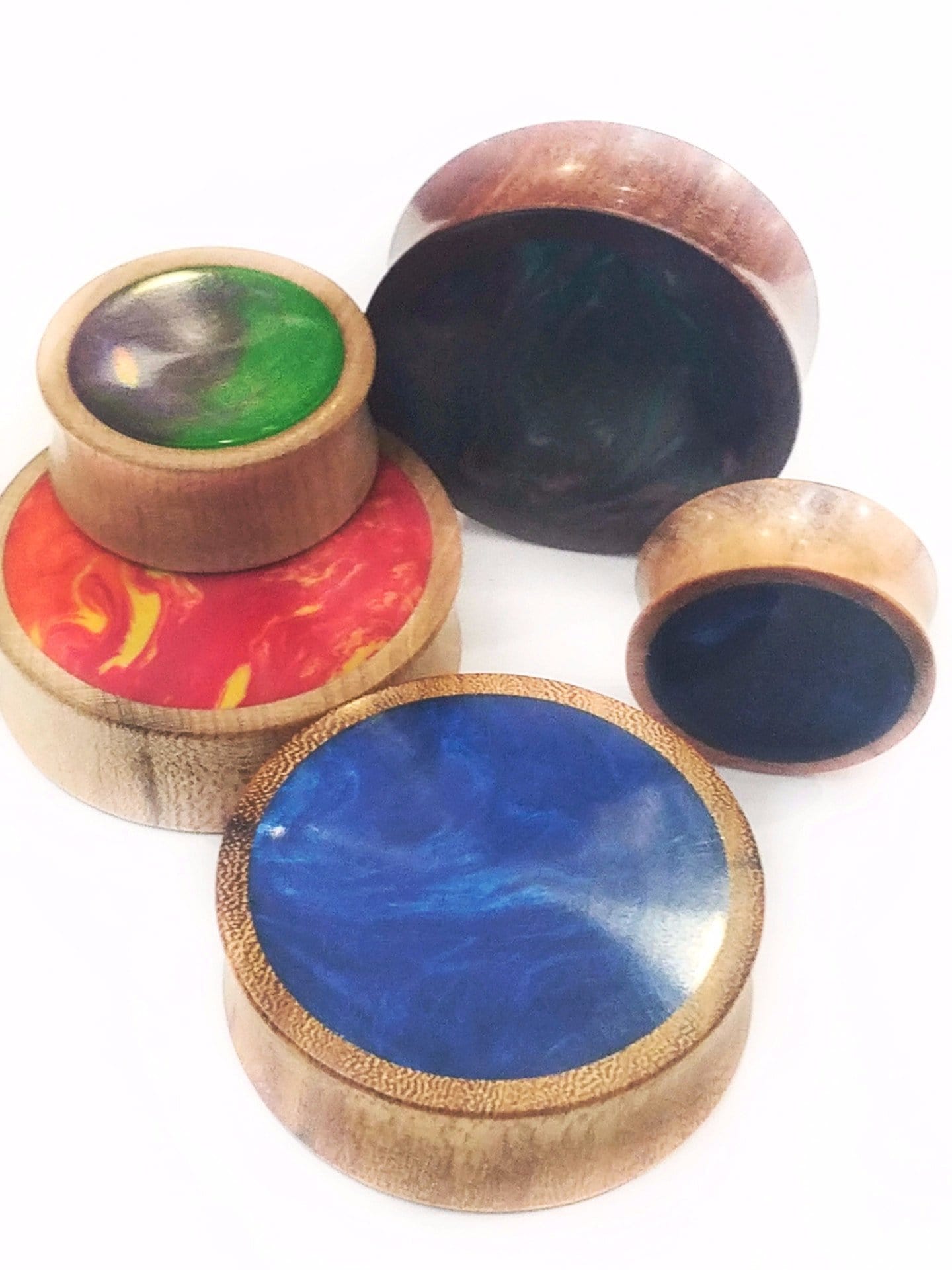 OMW | Marble Resin Inlay Wood Plug Pair - Avanti Body Jewelry