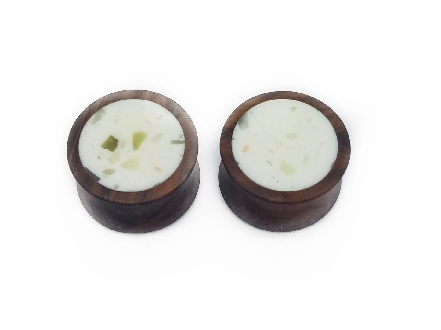 OMW | Marble Resin Inlay Wood Plug Pair - Avanti Body Jewelry