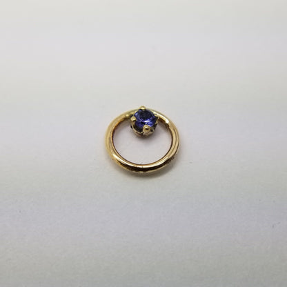 Local Natives | 14k Yellow Gold & AA Tanzanite Hoop Dream 16g Threaded End - Avanti Body Jewelry