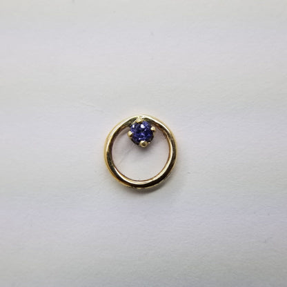 Local Natives | 14k Yellow Gold & AA Tanzanite Hoop Dream 16g Threaded End - Avanti Body Jewelry